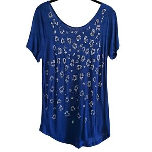 Juicy Couture Blue Dazzling Cheetah Spot Top M